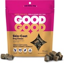 GoodGood Skin + Coat Hondensupplementen; Ondersteunt gezonde huid en een glanzende jas; Kauwbare zachte Treats met Omega-3 vetzuren, en vitamine E; Probiotica; 90 Natuurlijke smaak Kauwt
