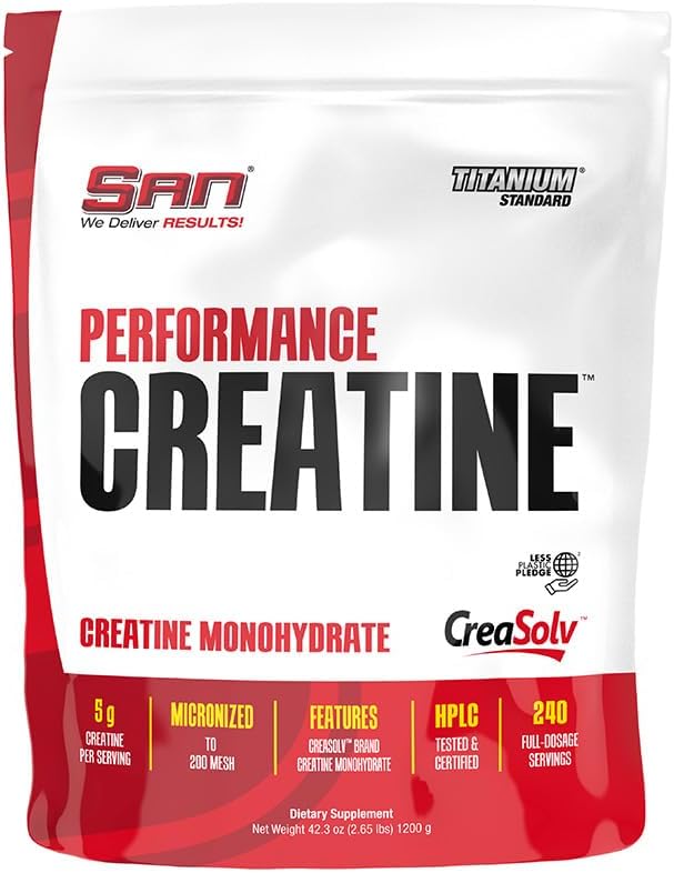 SAN Performance Creatine 1200g Ondersteunt Spiergroei en Atletische Performance, 240 Servings