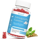 Gommies Ashwagandha sans sucre pour les femmes hommes, supplément d'extrait de racine d'ashwa biologique pour la détente rééquilibre, végétalien sans gluten, 60 comte