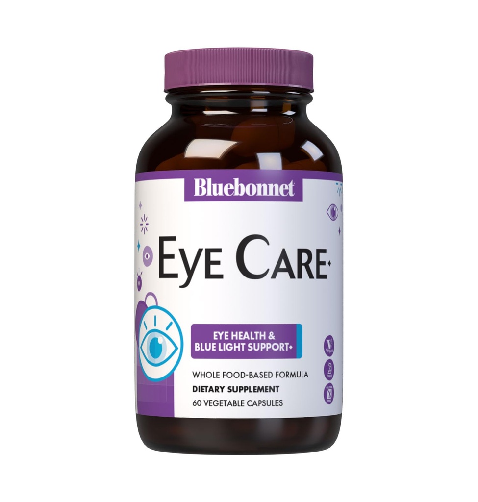 Bluebonnet Nutrition Eye Care Macula & Blue, Eye Health & Blue Light Support*, Veganistisch, Kosher-gecertificeerd, Glutenvrij, zuivelvrij, 60 plantaardige capsules, 30 porties