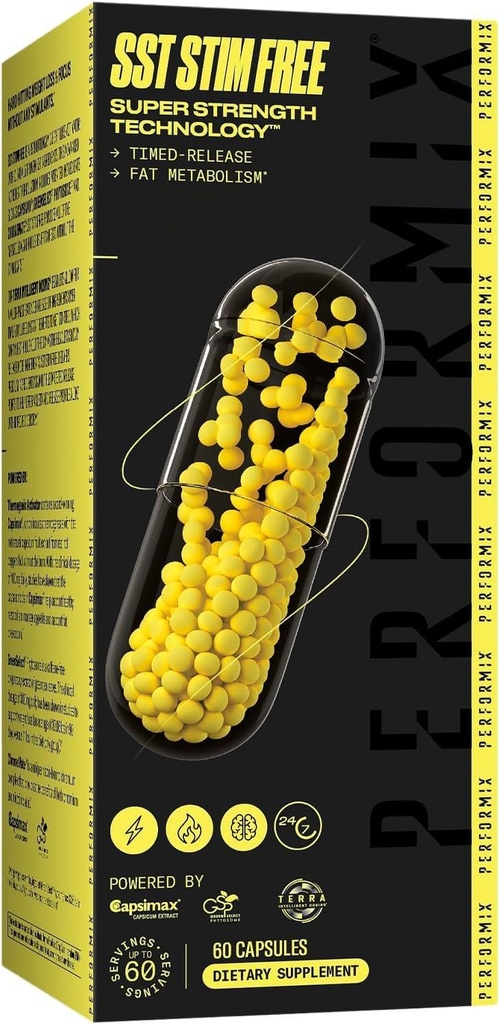 PERFORMIX SST Stim Free Super Strength Technology - Non-Stimilar, Timed-Released Energy Booster - L-Carnitine & Ashwagandha - Pre-workout Supplement, Fitness Goals for Men & Women - 60 Capsules