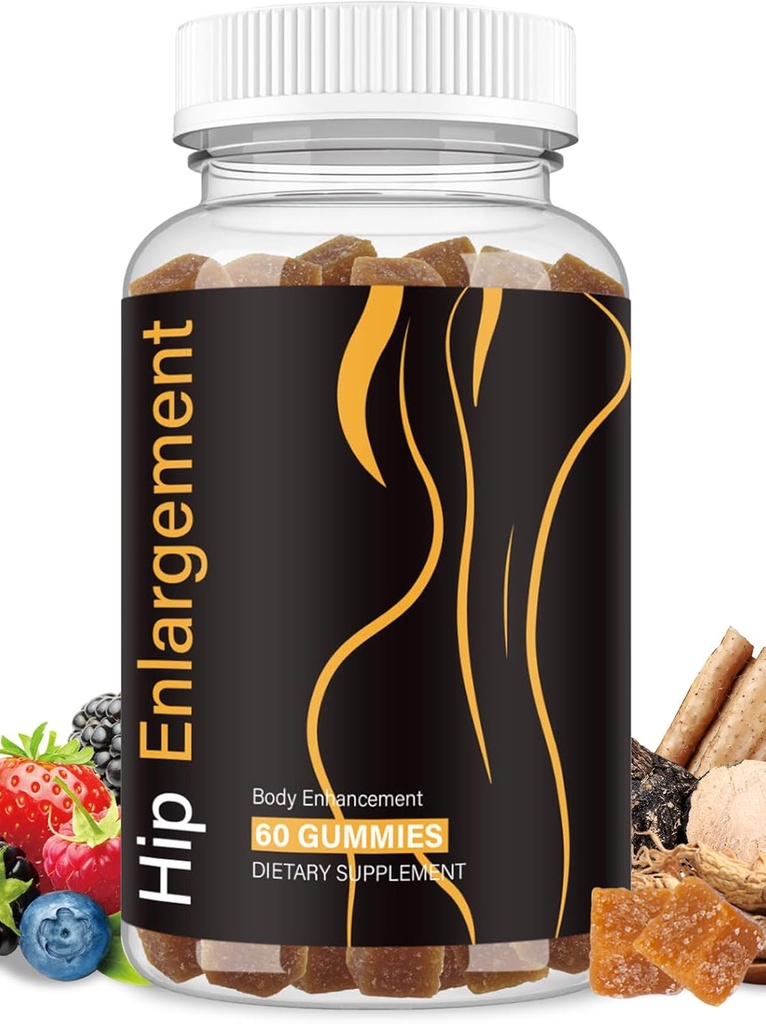Booty Gummies, Curve Body Gummies, Vrouwen Ondersteuning Supplement, Workout Enhancement, Fenegriek, Berry Flavored, 60 Telt