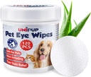 Hondenoog Wipes, Hondenscheur Stain Verwijderaar voor honden & katten, 120 st Verwijder Oogontlading, Kokosolie Katoog Wipes, Tear Stain Wipes voor honden voorkomt ooginfecties, natuurlijke ingrediënten