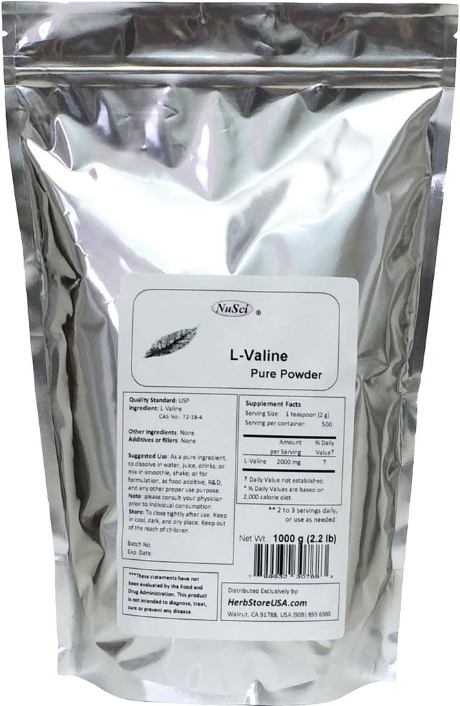 L-Valine zuiver aminozuurpoeder (1000g (2,2 lb))