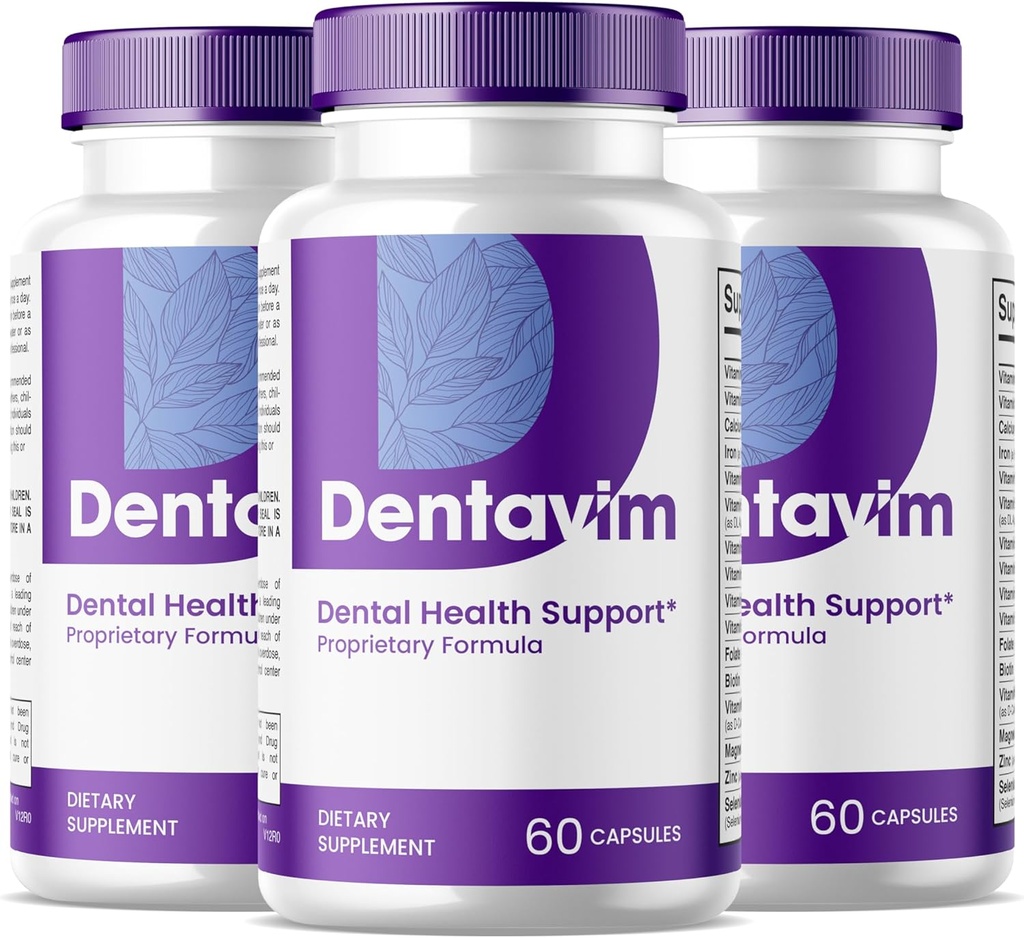 (3 Pack) Dentavim Capsules - Alle natuurlijke zorg voor tanden en gom - Dentavim Tandheelkundige Gezondheidsformule Pillen - Maximale sterkte, Vitamine & mineralen voor algemene orale bescherming, Denta Vim voor beoordelingen