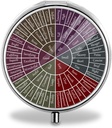 Roue de sensations et d'émotions - Organisateur de pilules rondes à 3 compartiments - Acier inoxydable - Portable et compact - Idéal pour les petites pilules et les vitamines - Parfait pour le voyage et l'utilisation quotidienne