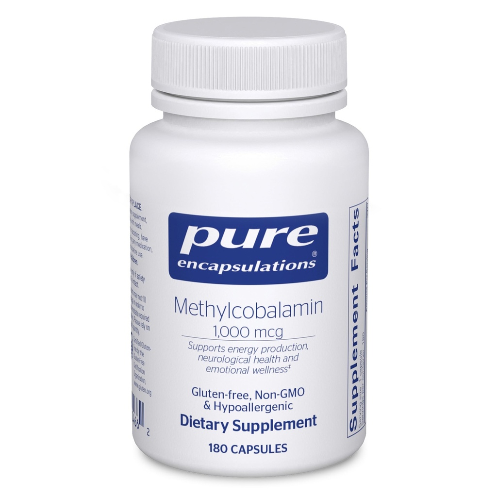 Pure Encapsulations Methylcobalamine 1000 mcg - Vitamine B12 Supplement to Support Memory & Zenuwgezondheid - Premium Vitamine B12 Capsules - 180 Capsules