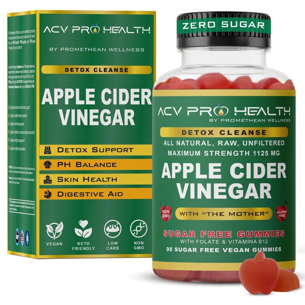 ACV met suiker maakt geen zin! Apple Cider Vinegar Gummies Sugar Gratis Low Carb Advanced Keto Acv Gummies Keto Gummy Detox Cleanse (90 Tel.)