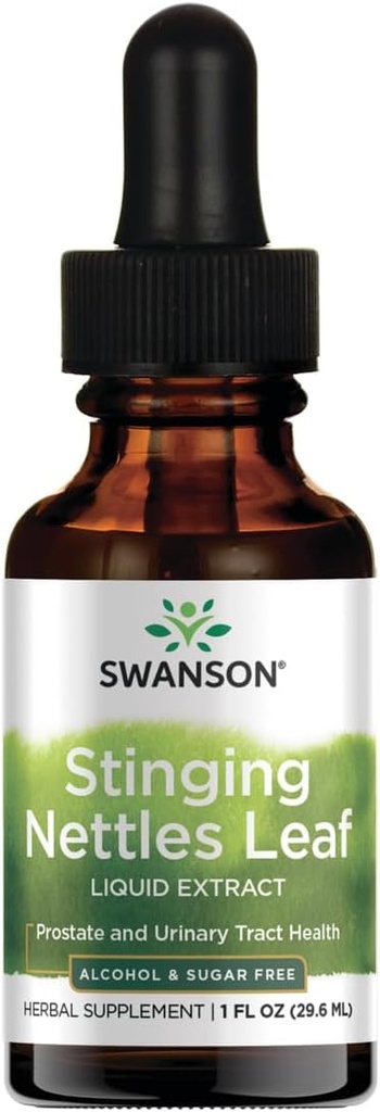 Swanson Stinging Nettles Leaf Liquid Extract Alcohol and Sugar-Free 1 fl Ounce (29.6 ml) Liquid