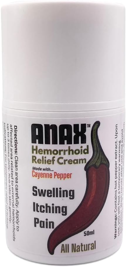 Anax Natural Hot Pepper Cream helpt anaal jeuken, pijn en ontsteking gerelateerd aan aambeien