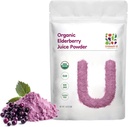UNLEASH'D ORGANISCHE Biologische Vlierbessensappoeder 16 oz 100% Pure Natural Green Food, rijk aan antioxidanten en multivitaminen, Hoge Antioxidant Effecten, Anti-Inflammatory