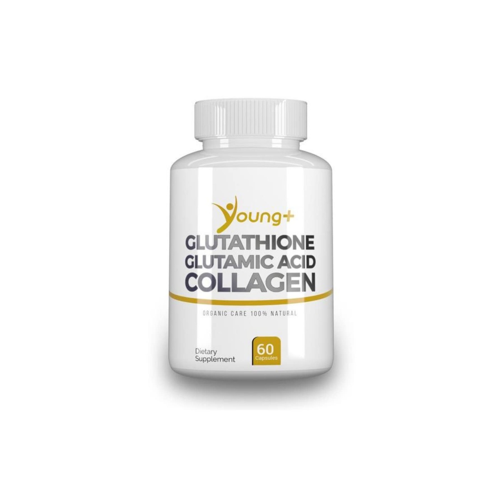 Jong+ Glutathion, glutaminezuur en collagen. Antioxidant Supplement - 1000mg, 60 capsules