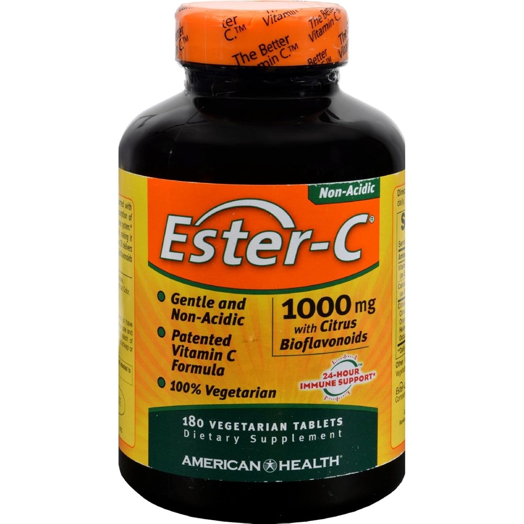 4 Pack of American Health Ester-C with Citrus Bioflavonoids - 1000 mg - 180 Vegetarische tabletten