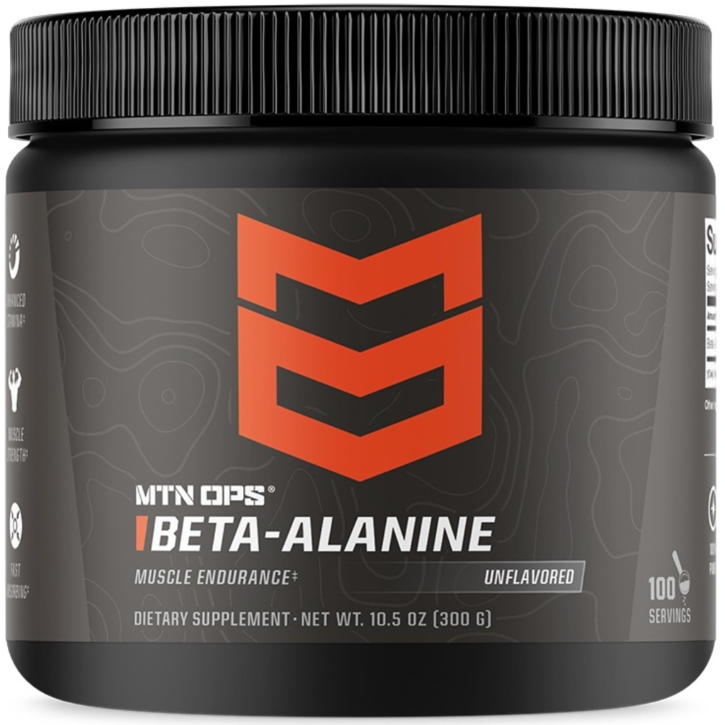MTN OPS Beta Alanine Powder Pre-workout voor spier endurance en sterkte, 3g Beta Alanine per Serving, Unflavored 100 Servings