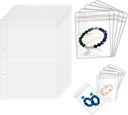 Bijoux de voyage Organisateur Case Transparent Bijoux de rangement Livre Binder Sac pour Boucles d'oreilles, Anneaux, Collier, Bracelet, Pages intérieures et Pouches