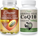 Liposomique CoQ10 800mg 1PCS avec Ubiquinol CoQ10 600 MG Softgels avec Omega-3 & Shilajit & PQQ 1PCS