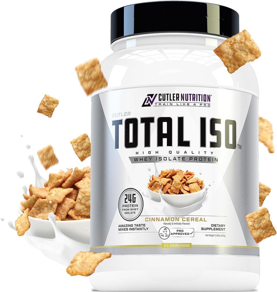 Totaal ISO Wei Isolaat Proteïne Poeder: Beste Proeverij Wei Proteïne Shake Met 100% Wei Proteïne Isolaat, Perfect Post Workout Proteïne Poeder Mix en Maaltijd Vervanging Drank, Cinna Graan, 2 Pond