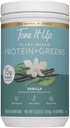 Tone It Up Plant Based Protein Powder + Greens I Dairy Free, Kosher, Non-GMO Pea & Pumpkin Seed Protein for Women I 14 Servings, 15g Proteïne Vanille