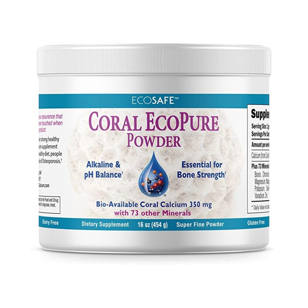 Coral Ecopure Powder, Coral Calcium Powder Supplement met Coral Minerals - 16 Ounces