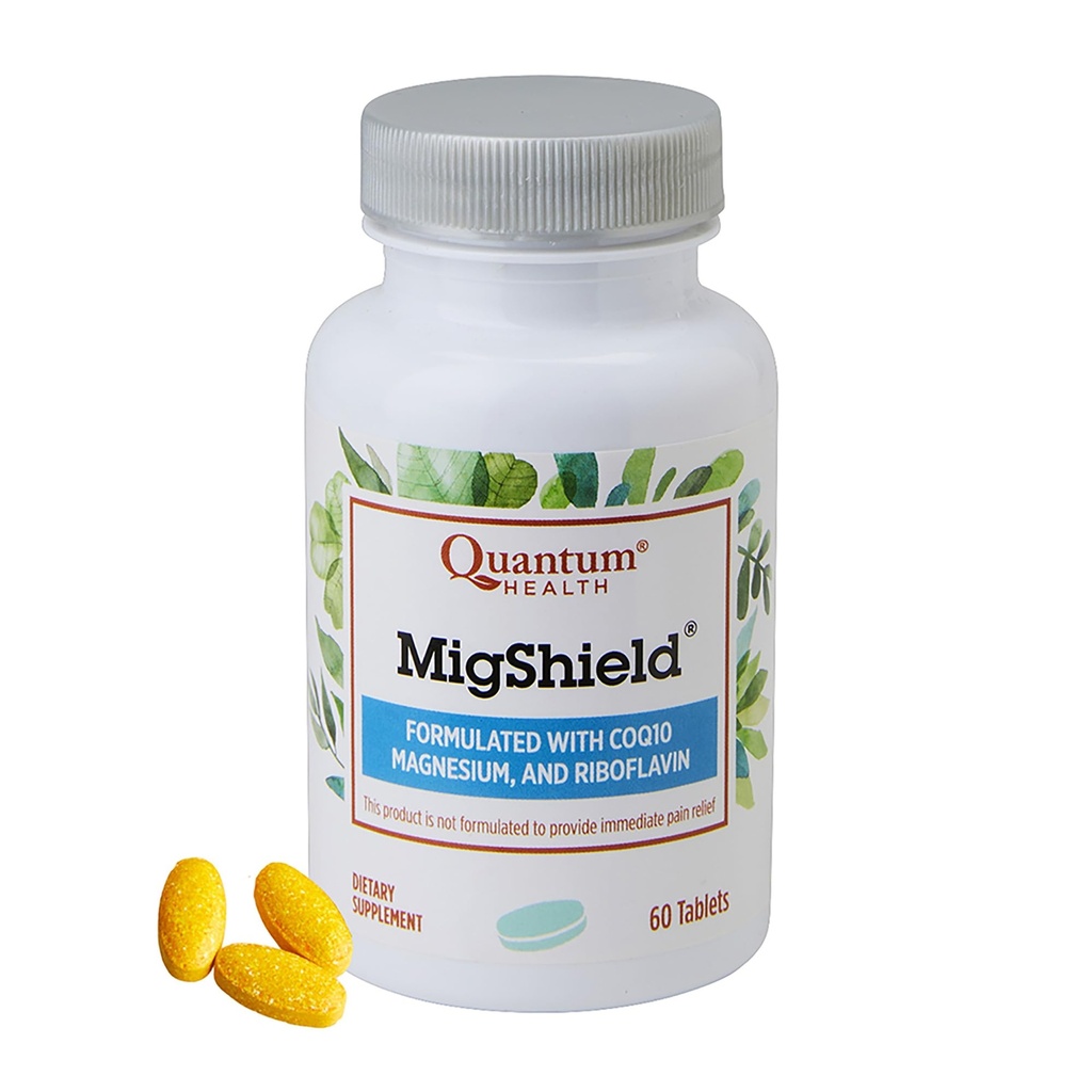 Quantum Health MigShield supplément de magnésium avec Riboflavin & CoQ10 aide à promouvoir la fonction correcte du cerveau coeur et muscles essentiels nutritionnels quotidiens pour les femmes et les hommes - 60 comprimés
