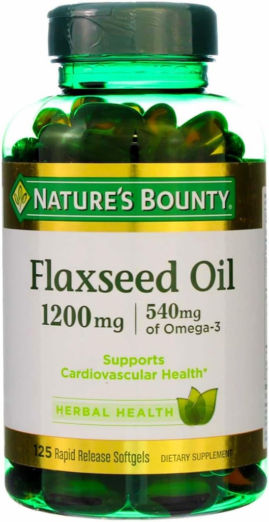 Nature's Bounty Flaxseed Oil 1200 mg, 125 Rapid Release Softgels (verpakking van 3)