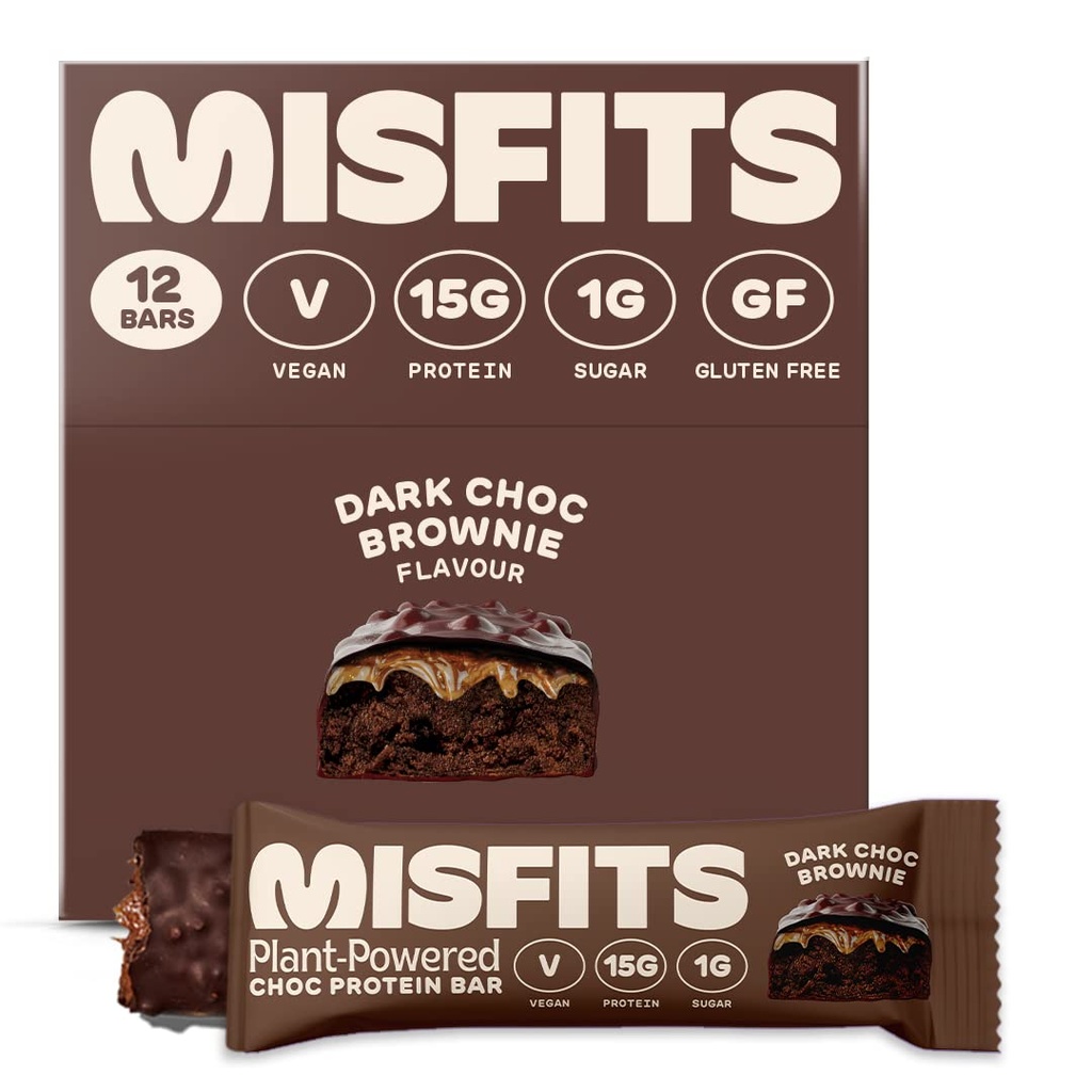 Misfits Vegan Protein Bars, Dark Chocolate Brownie - Originele recept 