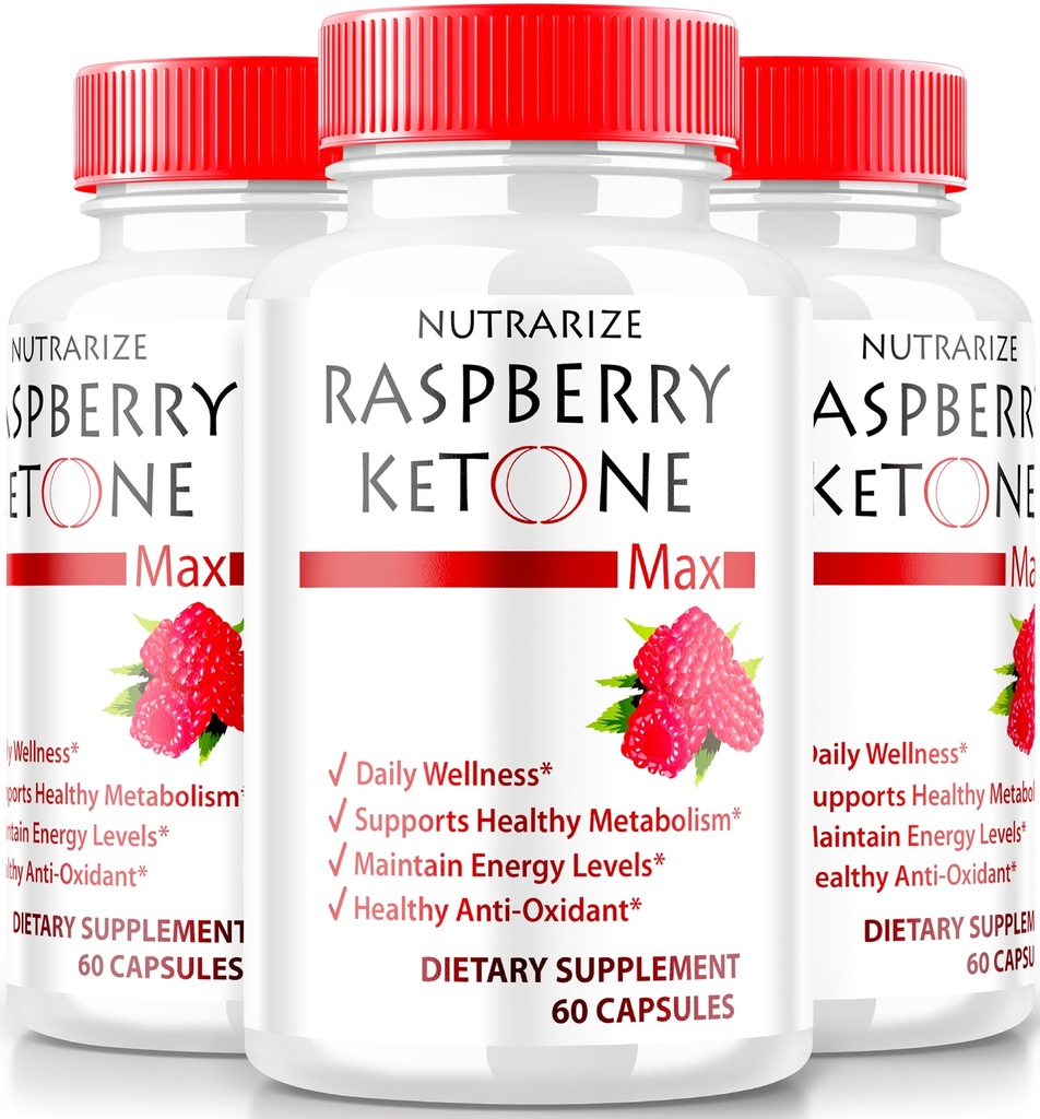 (3 Pack) Raspberry Ketone Capsules, Officiële Raspberry Ketone Voor gewichtsverlies, all-natuurlijke Keto Formule om uw lichaam en fitness doelstellingen te ontgrendelen, Raspberry Ketone 1200MG supplement, Beoordelingen (180 Capsules)
