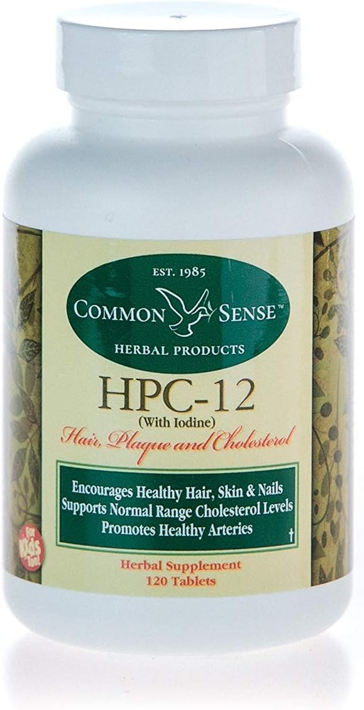 Common Sense Kruidenproducten HPC-12 (270): Haar, Plaque en Cholesterol met jood