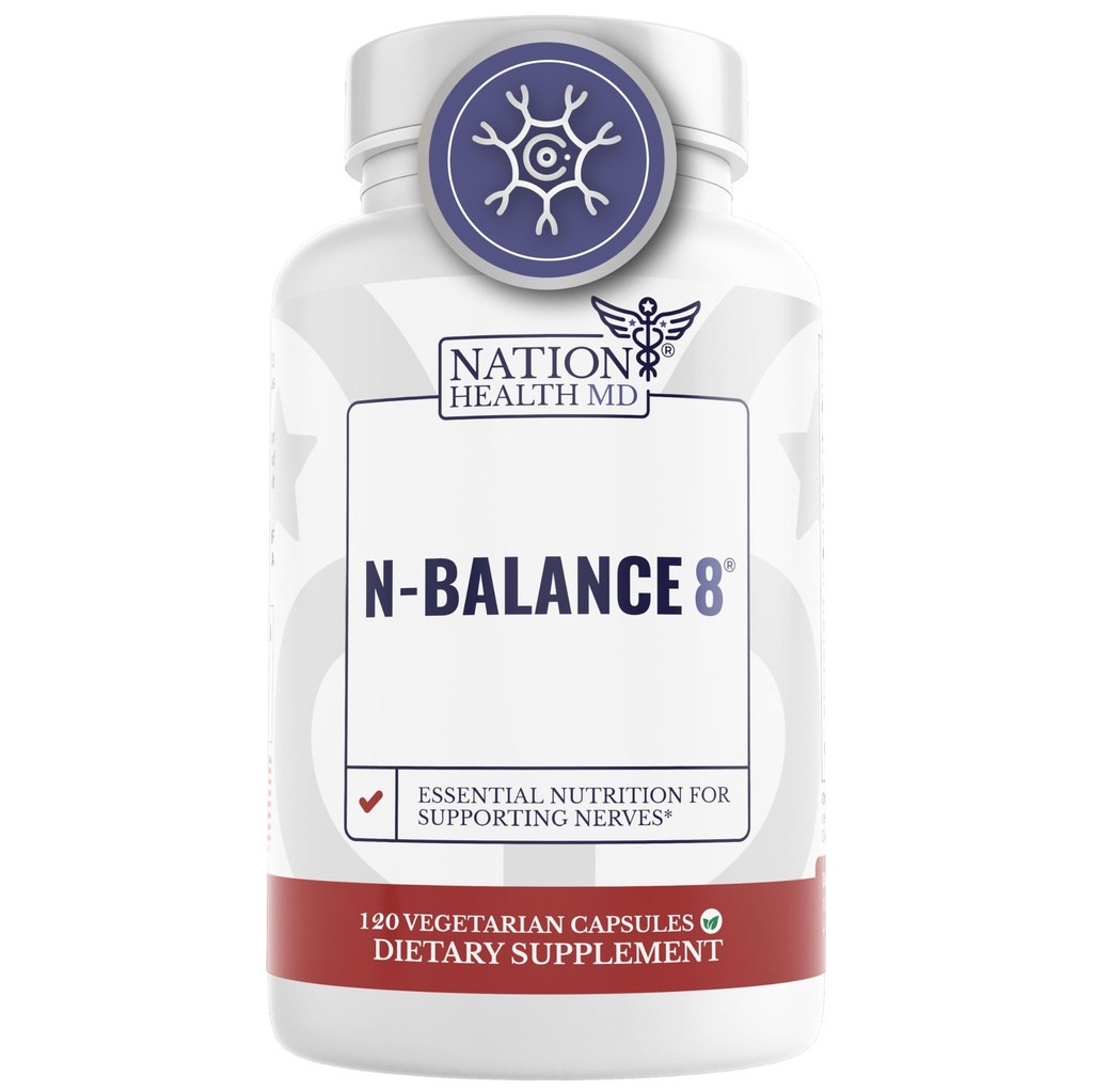 N-Balance8 - Zenuwondersteuning Formule - Zenuwondersteuning Supplement met Alpha Lipoïnezuur, Benfotiamine en ALA - Zenuwgezondheidssupplementen voor mannen en vrouwen, 60 capsules