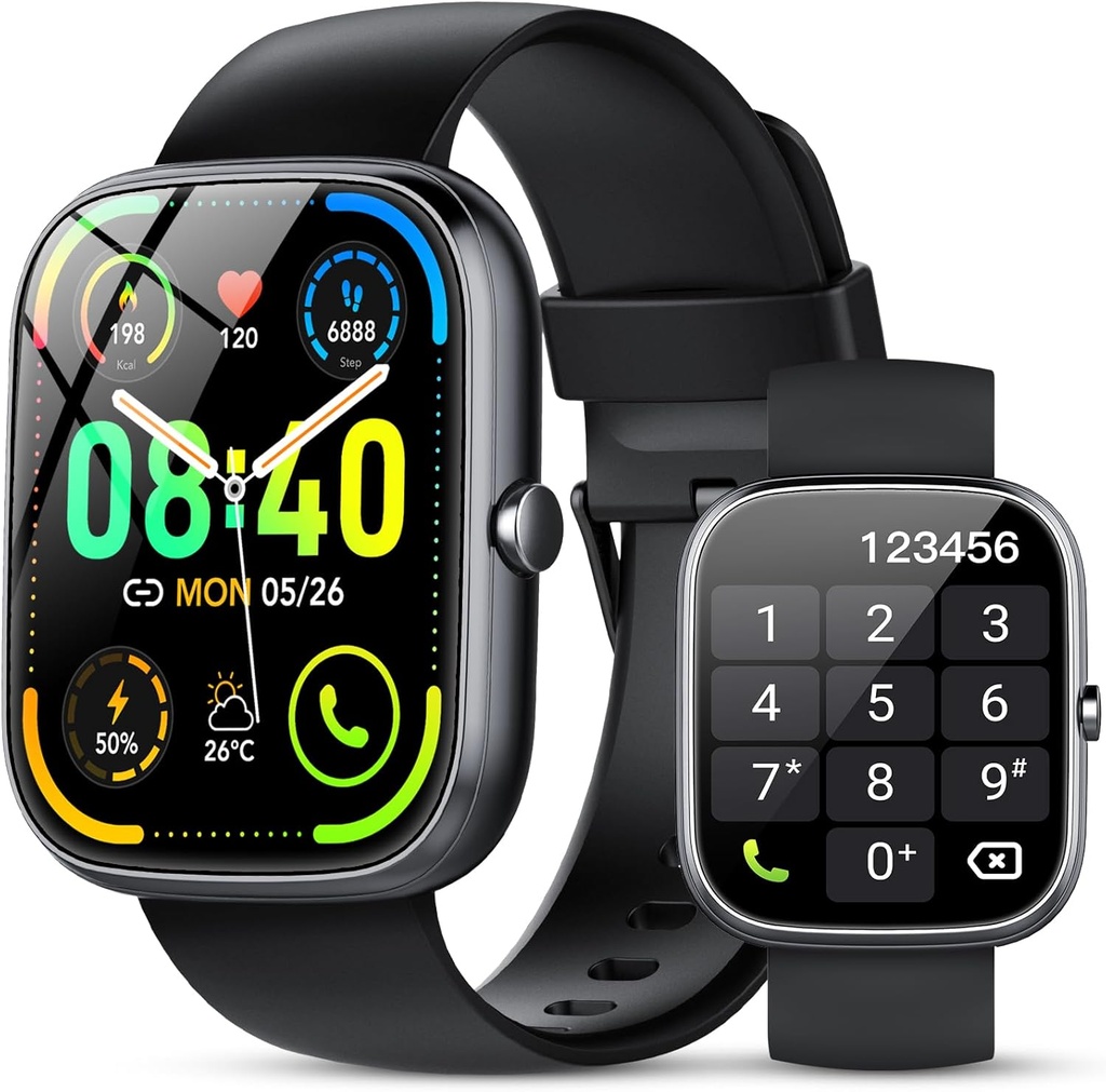 Smart Watch voor mannen Vrouwen (Antwerpen / Make Calls), 1.91" HD Smartwatch met hartslagmonitor Slaapmonitor, IP68 Waterdicht, 115+ Sportactiviteit Trackers met Pedometer, Fitness Watch voor Android / iOS
