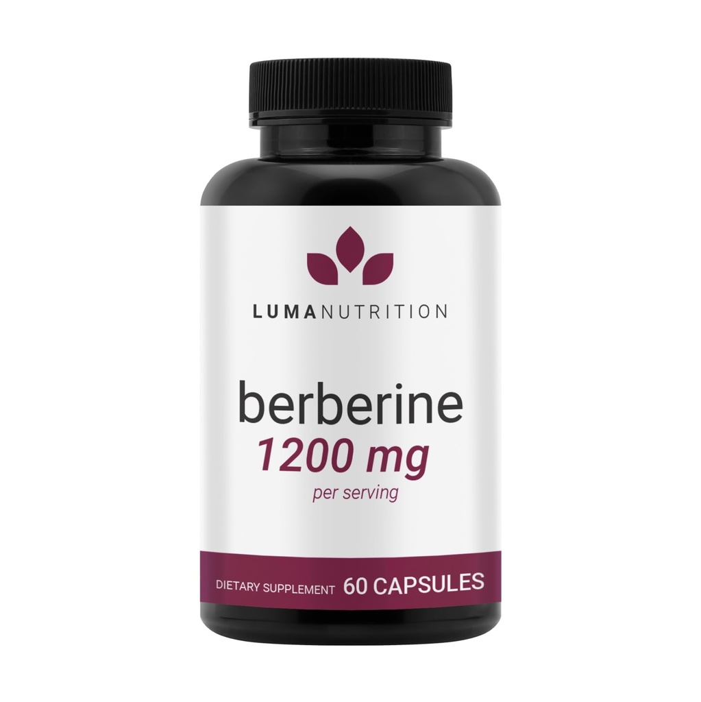 Luma Nutrition Supplément berbère - Berberine HCL 1200mg par portion - Vegan, sans gluten, sans OGM - 60 capsules