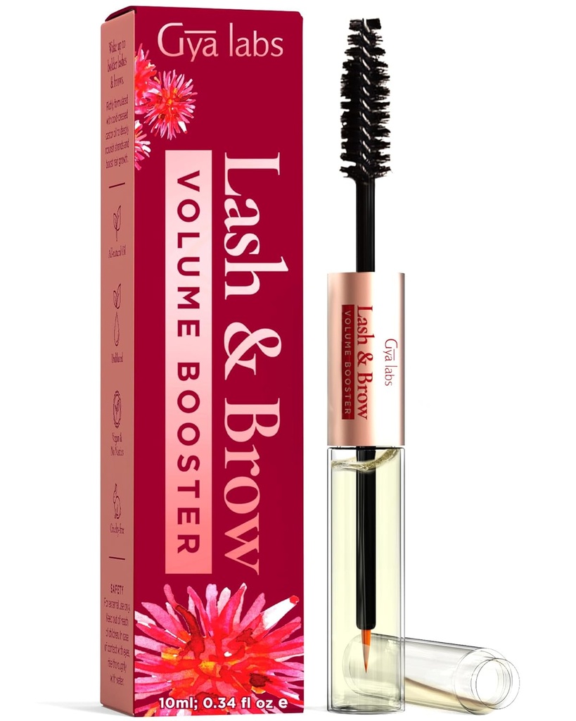 Gya Labs Lash and Brow Oil - 100% Pure Natual Organic Castor Oil Eyelash & Eyebrow Serum for Fuller-looking Lashes & Brows (0,34 Fl Oz)