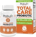 Probulin Total Care Probiotic Supplement, Daily Gut, Digestief, en Immune Health Probiotica Capsules voor mannen en vrouwen, 20 miljard CFU, Vegan, 90 Telfles