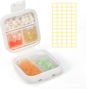 Dynippy Daily Pill Organizer 5 Compartiments Portable Hydraure Proof Small Pill Case for Pocket Purse Travel Pill Box Portable Medicine Vitamine Fish Oil Holder Container (White)