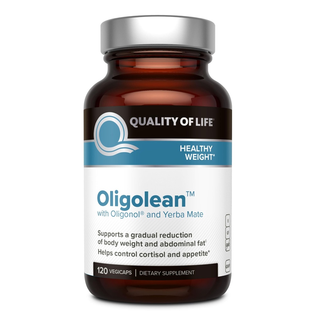 Kwaliteit van het leven Oligolean - Met Oligonol en Yerba Mate - Natuurlijke Metabolisme Ondersteuning Supplement - 120 Vegiecaps