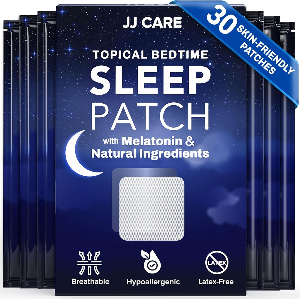 JJ CARE slaap Patches 30 PCS, slaapmiddelen voor volwassenen Extra sterkte, natuurlijke en toxinevrije slaap Patch, Melatonine Patch voor dagelijks gebruik, Melatonine natuurlijke Patch voor slaapondersteuning