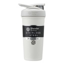 Bouteilles de mélange Strada Shaker Cup Bouteille d'eau en acier inoxydable isolé avec fouet en fil, 24-Ounce, blanc