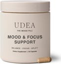 UDEA Wellness, Pillet d'humeur Adaptogenic Daily Mood Support Supplement pour le stress, la fonction cognitive, le focus et l'énergie équilibrée.