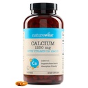 NatureWise High-Purity, All-Natural Calcium 1250mg + Vitamine D3 1000IU + Biologische MCT Kokosolie - Zwangerschap Veilig + Non-GMO - Absorptie Vriendelijk, Glutenvrij - 200 Softgels[100-Day Supply]