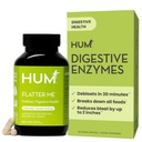 HUM Flatter Me Decompensative Enzymes for Women & Men, Digestief Health Bloating Supplement met Gember & Peppermint Leaf, Fast Acting Anti Bloat Pillen Multi Enzyme for Debloating, Vegan, 60 Capsules