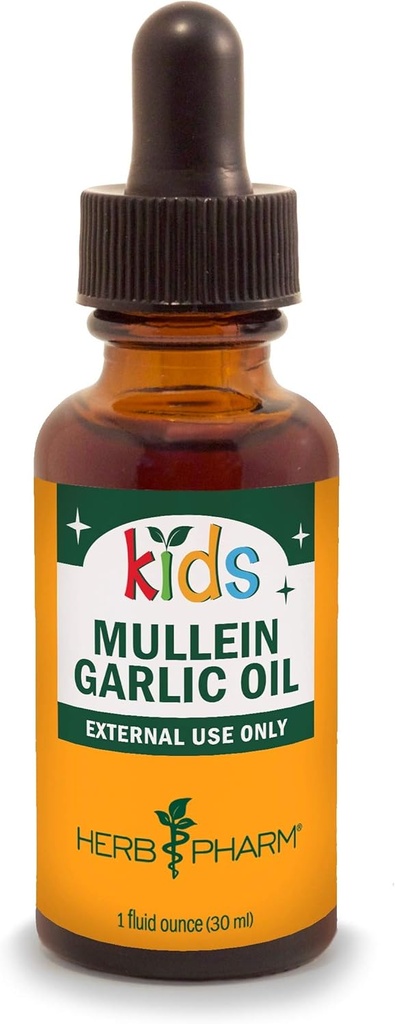 Herb Pharm Kids Certified-Organic Immune Avenger Formula, 1 Ounce en Mullein Knoflook oorolie, 1 Fl Oz