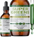 Liquid Super Greens gouttes d'antioxydants puissants d'Immune Support digestif d'Immune Santé de Peppermint Flavor d'Immune par La vie saine pour moi de 2oz - 30 jours d'approvisionnement
