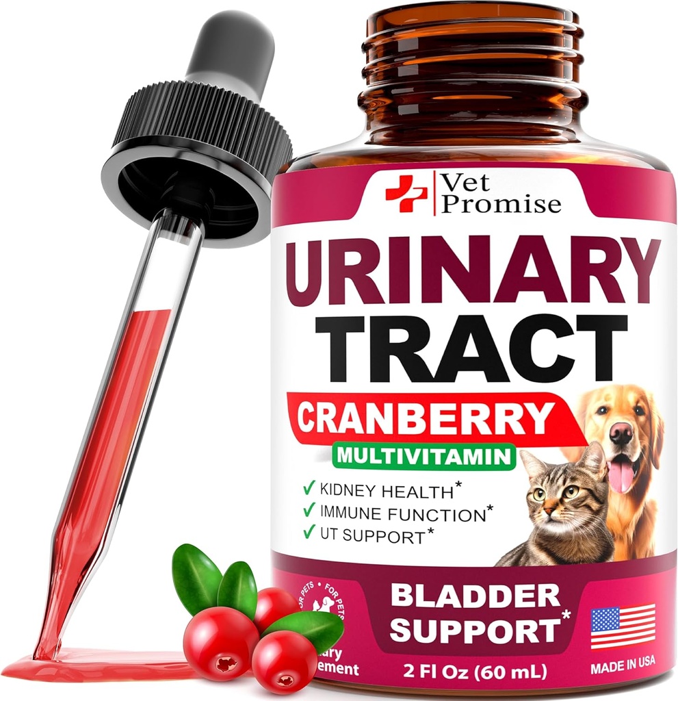 Cat & Hond UTI behandeling - Urinaire traktatie infectie behandelingen met Cranberry - Hond & Cat UTI geneeskunde - Geavanceerde Nier & Bladder ondersteuning Multivitamine - Renale Gezondheid Supplement Vitaminen - Made in USA