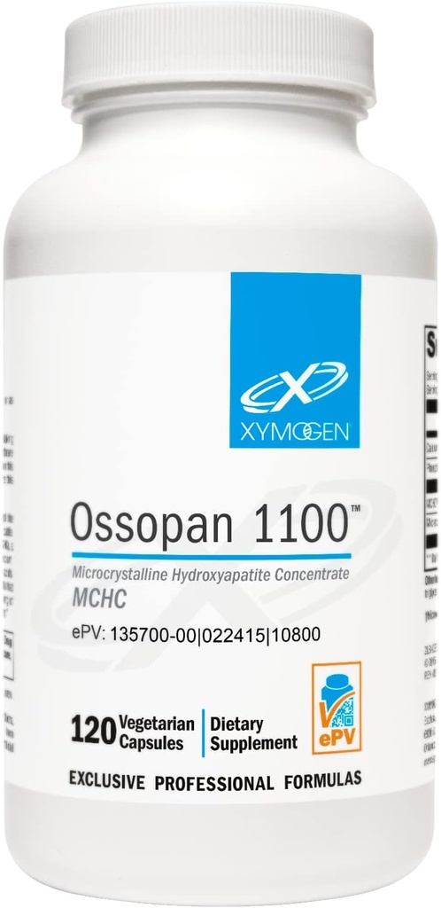 XYMOGEN Ossopan 1100 - Ondersteunt botsterkte + botgezondheid - calciumsupplement met microkristallijne hydroxyapatiet, fosfor - calcium voor vrouwen en mannen (120 capsules)
