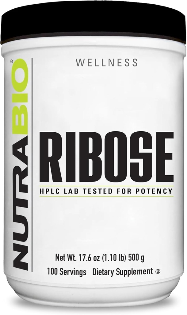 NutraBio Ribose Supplement voor een gezond hart en energie Boost- D-Ribose Powder Supplement- 500g