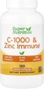 SuperNutrition, C-1000 & Zink Immune, Seasonal Support Formula*, Antioxidant Protection*, 120 Day Supply (Packaging May Vary)