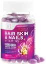 Haar, huid en nagels Vitaminen voor vrouwen - Biotin 5000mcg ter ondersteuning van haargroei met arganolie, collageen en hyaluronzuur, mooie, sterkere huid, haar en nagels vitaminesupplement - 120 Softgels