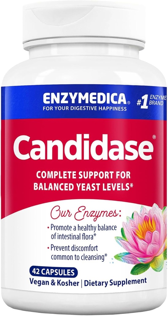 Enzymedica, Kandidate, Digestieve Enzymen voor Voorzichtig Reinigen Ondersteuning, Gut Health & Digestie, 42 Tel.
