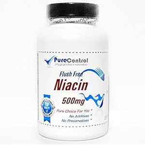 Flush Free Niacin 500mg //100 Capsules // Pure // by PureControl Supplements