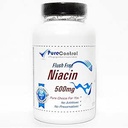 Flush Free Niacin 500mg //100 Capsules // Pure // by PureControl Supplements
